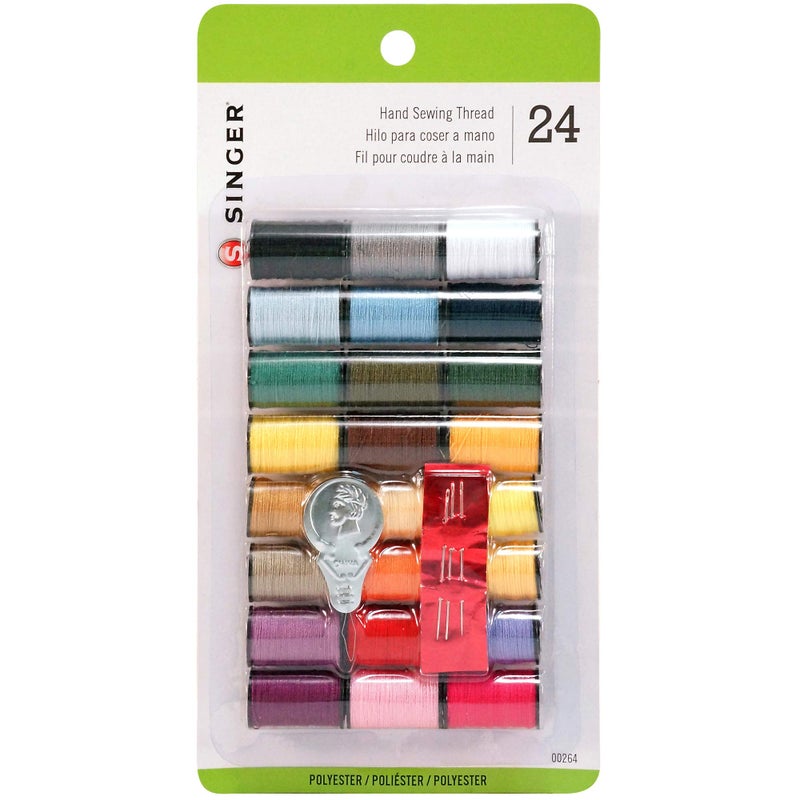 SINGER Polyester Hand Sewing Thread, Assorted Colors, 24 Mini-Spools - Image 2
